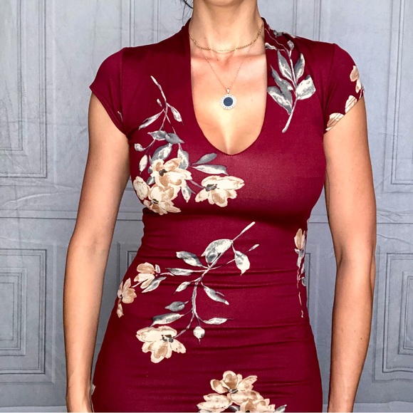 Red Floral Dress - Picture 2 of 5